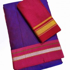 Purple khun saree with rani blouse pc