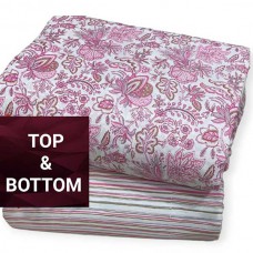 Jaipur cotton material with pink & white print