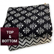 Jaipur cotton material in black with white motifs