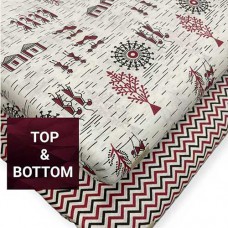 Jaipur cotton material in white with red & black warli print