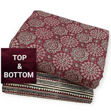 Jaipur cotton material in reddish maroon & grey print