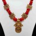 Necklace with thread beads & durga maata brass pendant