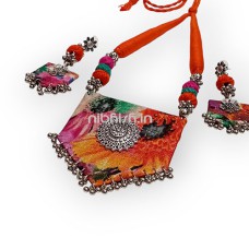 Women's fabric jewellery in Multi-coloured floral print