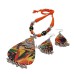 Women's fabric Jewellery with tussar silk pendant