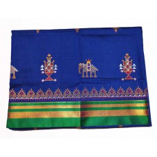 Royal blue - green kasuti saree