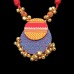 Blue, mustard, red khan fabric jewellery