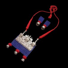 Royal blue khun fabric jewellery