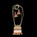 khun jewellery with off-white beads and golden ghungroos