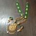 Khan fabric jewellery created from green khun fabric & temple jewellery