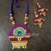 khan fabric jewellery set made from Rani pink/Violet two-tone khan fabric