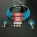 Khan choker necklace set in morpankh colour