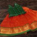 Orange/green paithani border skirt top