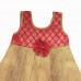 Beige & Coral brocade frock for baby girl