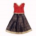 Navy & red brocade skirt top