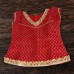 Long ethnic skirt tops for toddlers in Navy & red brocade 