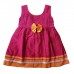 Rani khun fabric frock with mustard border