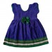 Royal blue khun frock with puff sleeves