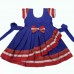 Royal blue Khun frock with red border