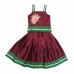 Maroon-green khan fabric skirt tops