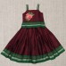 Maroon-green khan fabric skirt tops