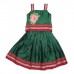 Emerald green-reddish maroon khan fabric skirt tops