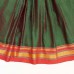 Olive green khun fabric skirt with dark orange jamevar top