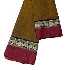 Narayanpet saree in dark mustard colour