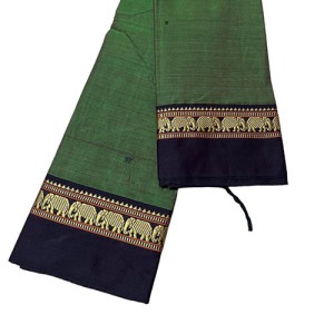 Narayanpet saree in Chutney green colour