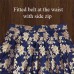 Navy blue brocade ghagra for women