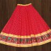 Women Red Cotton Chanderi skirt