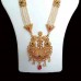 Long pearl necklace & earrings set