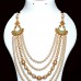 Layered Pearl necklace with a touch of mint