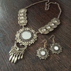 Antique gold Casual Wear jewellery with mirrors