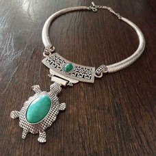 Matt silver western jewellery with turquoise stone