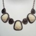 Western Oxidised necklace with matt cream stones