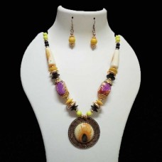 Western Jewellery with yellow purple beads